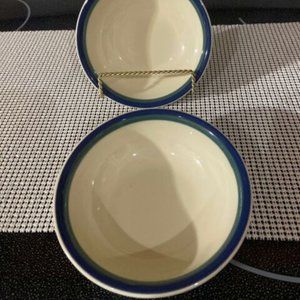 Pfaltzgraff Northwinds 2 Cereal Soup Bowls Stoneware Dishes Vintage